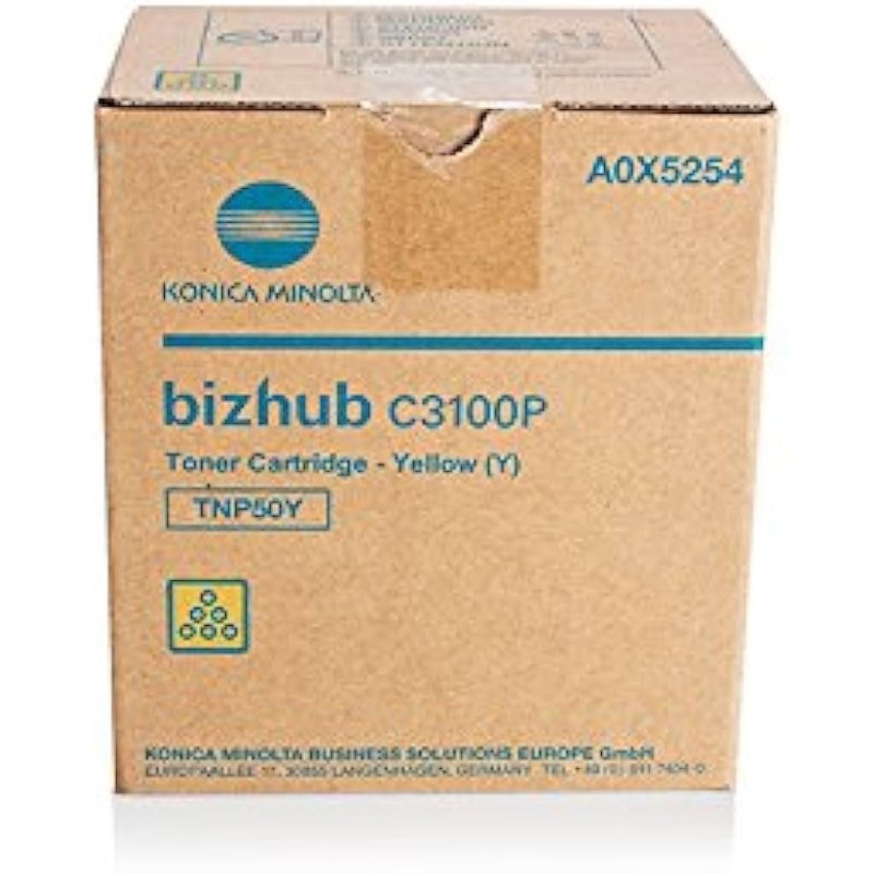 TONER ORIGINALE KONICA MINOLTA A0X5254 TNP50Y TNP-50Y GIALLO BIXHUB C3100P