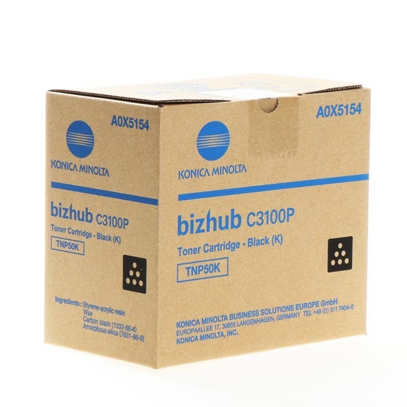 TONER ORIGINALE KONICA MINOLTA A0X5154 TNP50BK TNP-50BK NERO BIXHUB C3100P