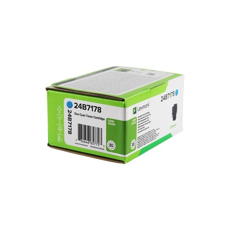 TONER ORIGINALE LEXMARK 24B7178 C2240 XC2235 CIANO 6K