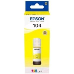 FLACONE INCHIOSTRO PIGMENTATO ORIGINALE EPSON 104 C13T00P440 T104YE GIALLO ECOTANK ET-2710 70ML