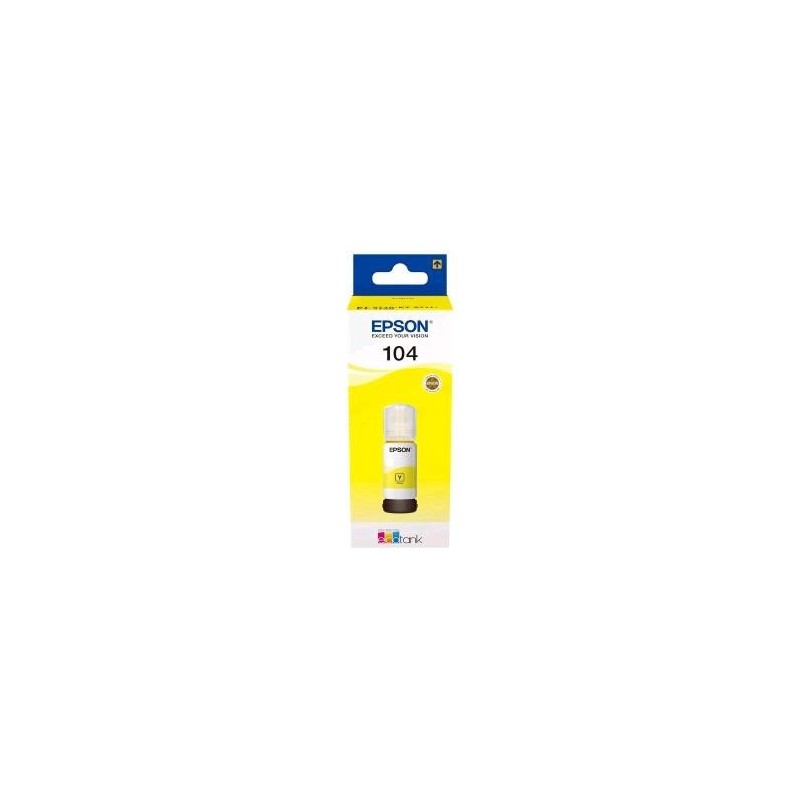 FLACONE INCHIOSTRO PIGMENTATO ORIGINALE EPSON 104 C13T00P440 T104YE GIALLO ECOTANK ET-2710 70ML