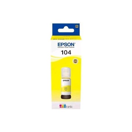 FLACONE INCHIOSTRO PIGMENTATO ORIGINALE EPSON 104 C13T00P440 T104YE GIALLO ECOTANK ET-2710 70ML