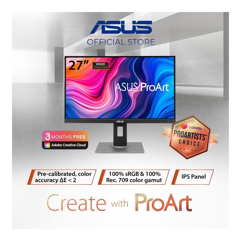 MONITOR LED ASUS 27" PA278QV PROART IPS WQHD FreeSync - Risposta 5ms