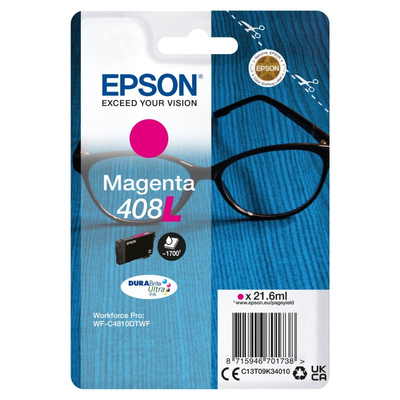 CARTUCCIA ORIGINALE EPSON T408L C13T09K34010 MAGENTA WF-C4810DTWF 1.700 COPIE
