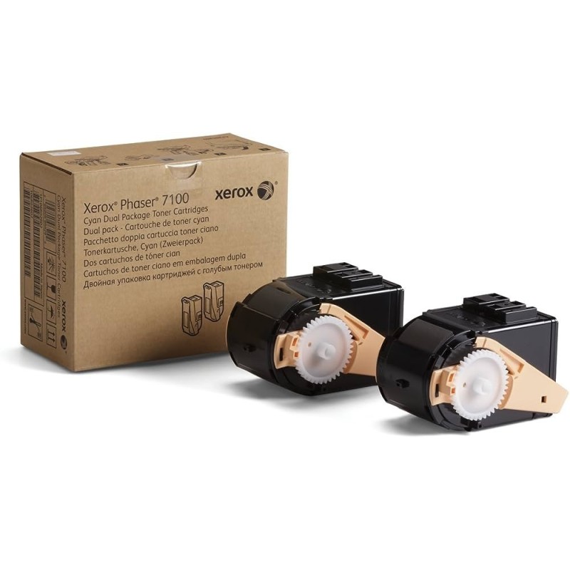 BIPACK TONER ORIGINALE XEROX PHASER 7100 106R02602 CIANO