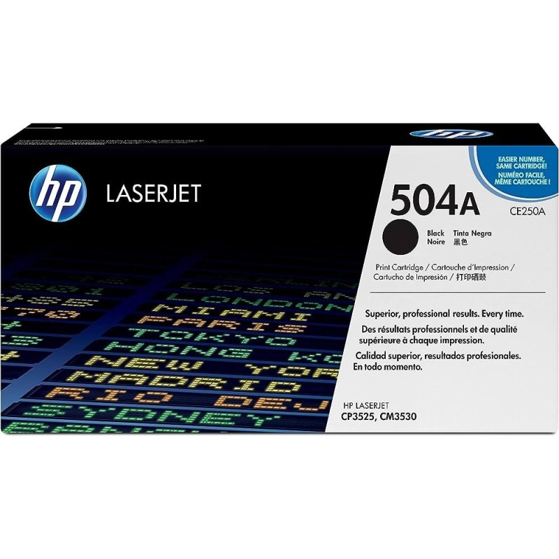 TONER ORIGINALE HP LASERJET COLOR CP 3525N CE250A NERO 5K 504A