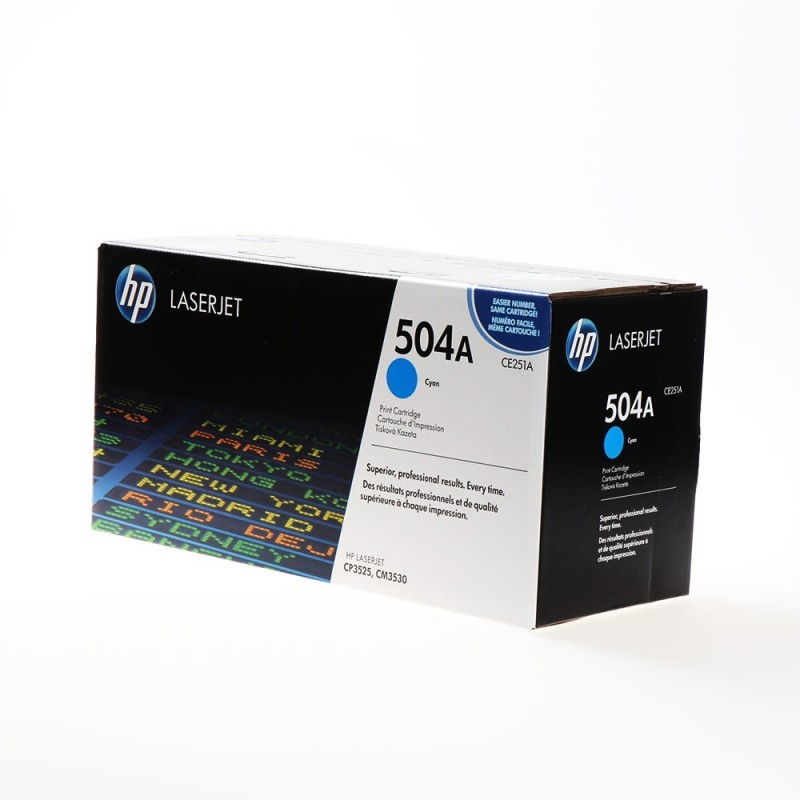 Toner ORIGINALE HP LASERJET COLOR CP 3525N CE251A CIANO 504A