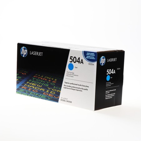 Toner ORIGINALE HP LASERJET COLOR CP 3525N CE251A CIANO 504A
