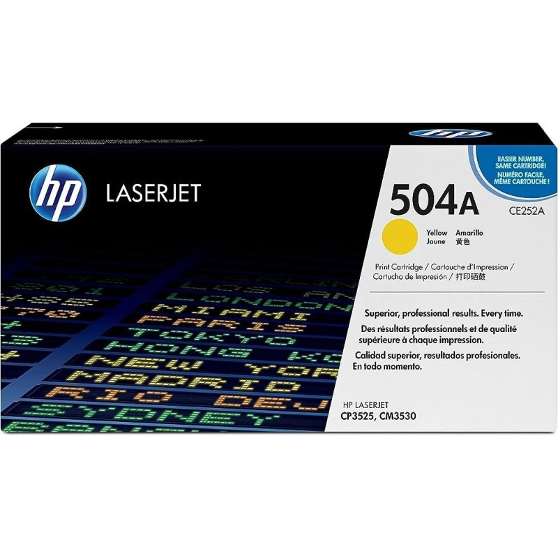TONER ORIGINALE HP LASERJET COLOR CP 3525N CE252A GIALLO 504A