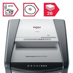 DISTRUGGI DOCUMENTI CON TAGLIO REXEL MOMENTUM EXTRA XP426+ 2021426XEU a particelle senza inceppamenti
