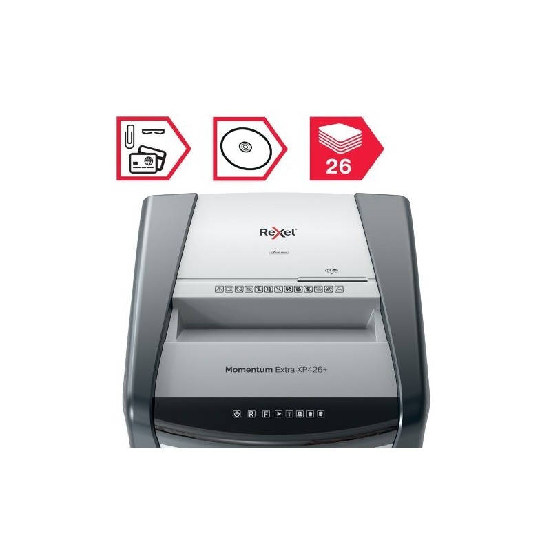 DISTRUGGI DOCUMENTI CON TAGLIO REXEL MOMENTUM EXTRA XP426+ 2021426XEU a particelle senza inceppamenti