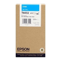 CARTUCCIA ORIGINALE EPSON Stylus Pro 7800 C13T603200 T6032 CIANO