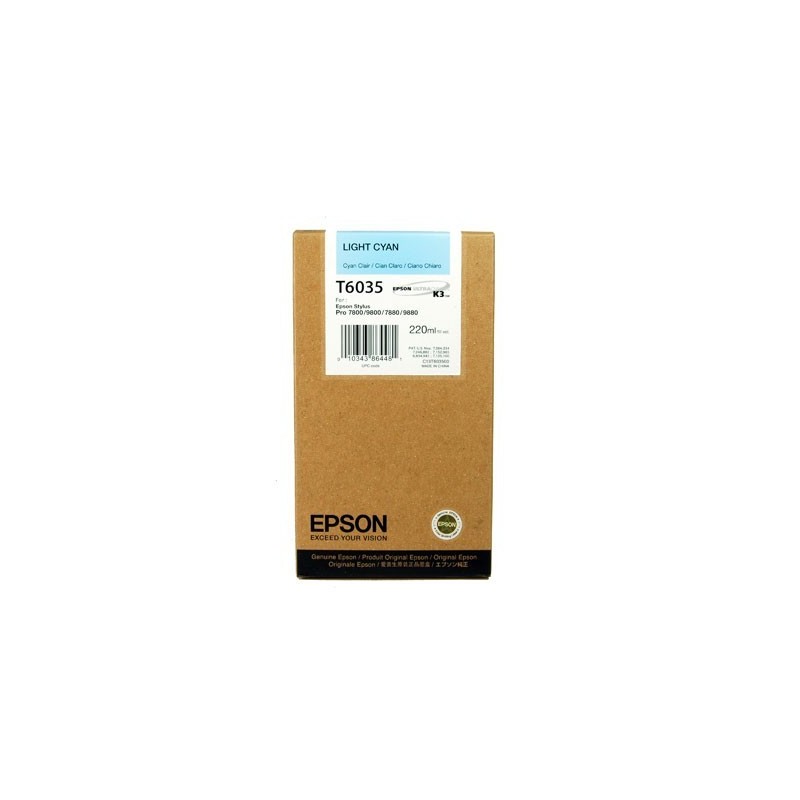 CARTUCCIA ORIGINALE EPSON Stylus Pro 7800 C13T603500 T6035 LIGHT CIANO