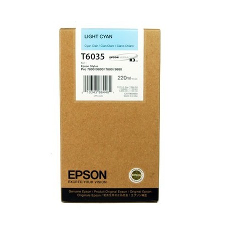 CARTUCCIA ORIGINALE EPSON Stylus Pro 7800 C13T603500 T6035 LIGHT CIANO