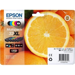 MULTIPACK 5 CARTUCCE ORIGINALE EPSON C13T33574011 NERO NERO FOTO CIANO MAGENTA GIALLO