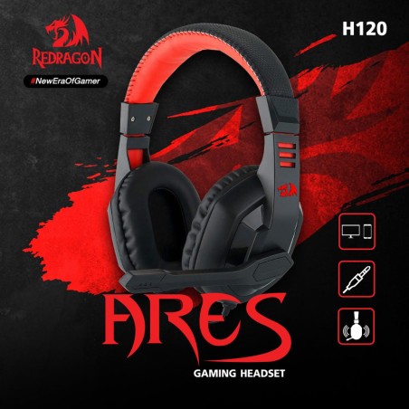 CUFFIE GAMING REDRAGON H120 Ares con microfono pieghevole