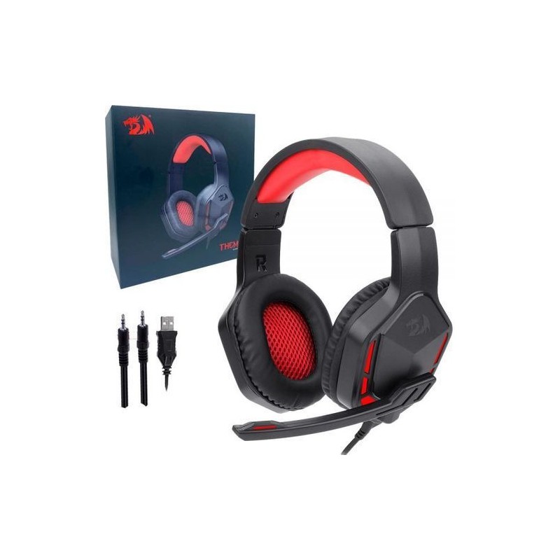 CUFFIE GAMING REDRAGON H220 LED  Themis con microfono Illuminazione rossa