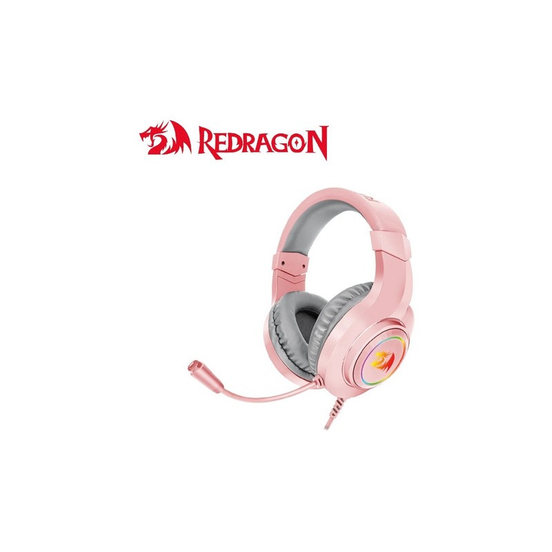 CUFFIE GAMING REDRAGON H260W Hylas con microfono flessibile Illuminazione RGB ROSA