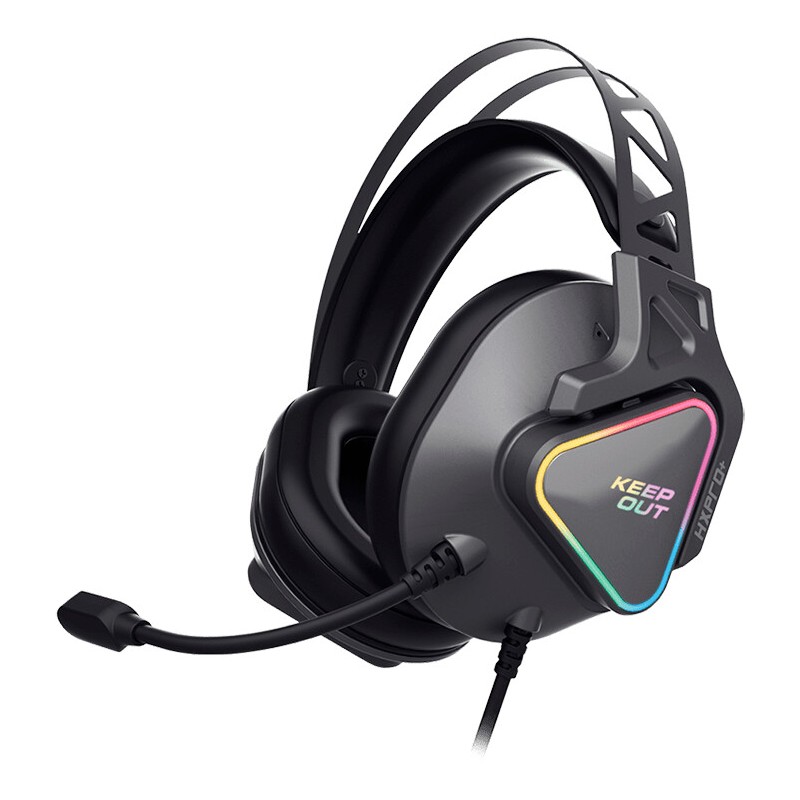 CUFFIE GAMING KEEPOUT HXPRO+ con microfono USB 2.0 flessibile Suono 7.1