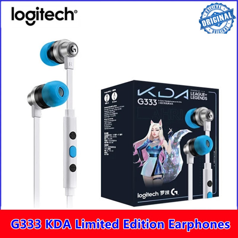 CUFFIETTE GAMING LOGITECH G333 con microfono Adattatore USB-C AZZURRI