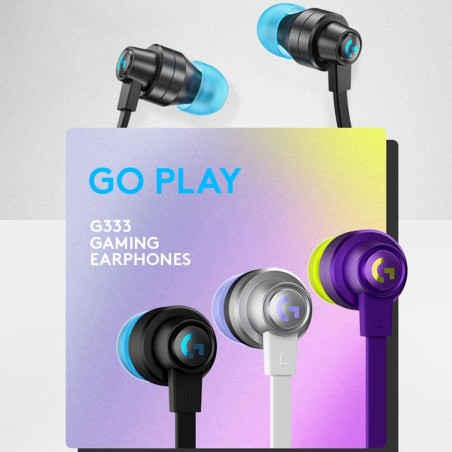 CUFFIETTE GAMING LOGITECH G333 con microfono Adattatore USB-C VIOLA GIALLO