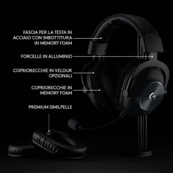 CUFFIE GAMING LOGITECH PRO X WIRELESS LIGHTSPEED 981-000907 NERO