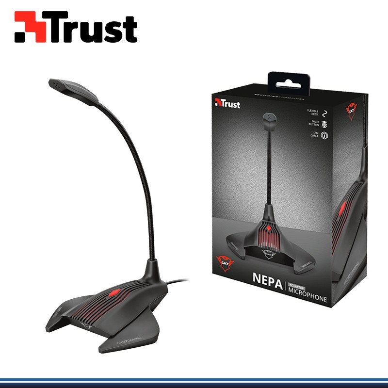 MICROFONO GAMING TRUST Gaming GXT 239 Nepa Pulsante Mute Base antiscivolo