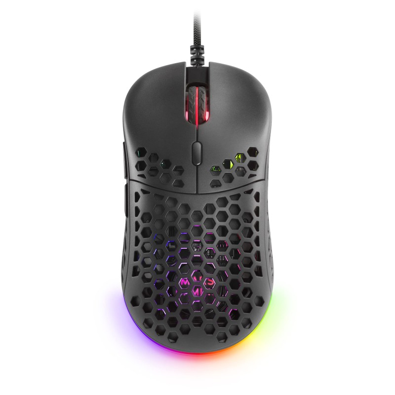 MOUSE GAMING MARS MM55 12800 dpi Alloggiamento del pannello perforato