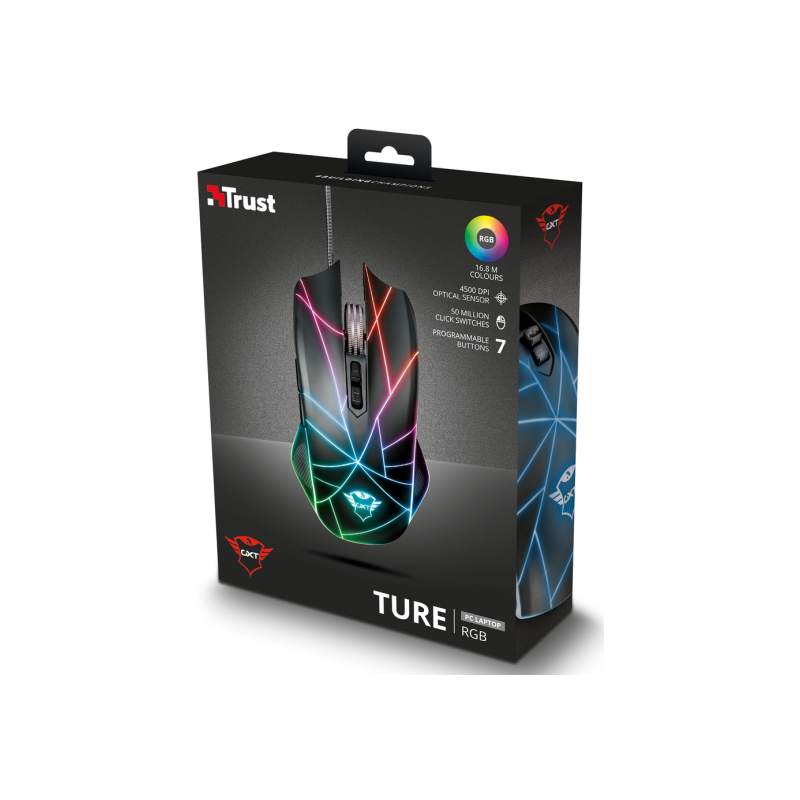 MOUSE GAMING TRUST GXT 160X 23797 Ture 4500 dpi 5 pulsanti programmabili