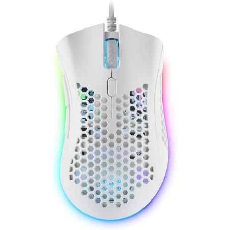 MOUSE GAMING MARS MMEX 32000 dpi Alloggiamento del pannello perforato BIANCO