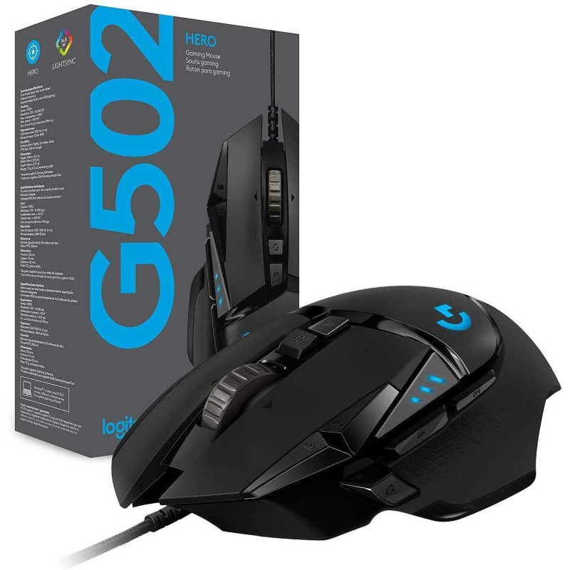 MOUSE GAMING LOGITECH G502 Hero 16.000 dpi 10 pulsanti programmabili