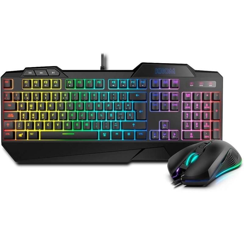 PACK TASTIERA/MOUSE GAMING KRUSHER USB Semi-Meccanica + Mouse USB 6400 dpi