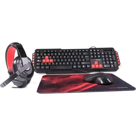 PACK GAMING MARS USB Tastiera Mouse Mouse Pad 3 in 1 MCPXWES