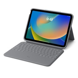 Custodia Logitech Rugged Folio con tastiera wireless per iPad 7a e 8a generazione 10.2" - Digitazione silenziosa