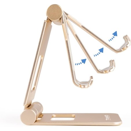 Supporto da tavolo regolabile Tooq per smartphone/tablet fino a 10" ORO