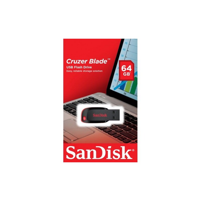 Pendrive Sandisk Cruzer Blade USB 2.0 Memoria 64GB SDCZ50-064G-B35