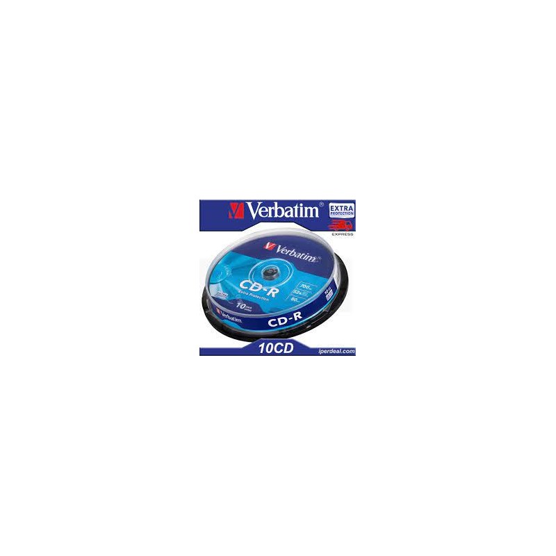 Confezione 10pz CD-R VERBATIM 52X 700MB 43437