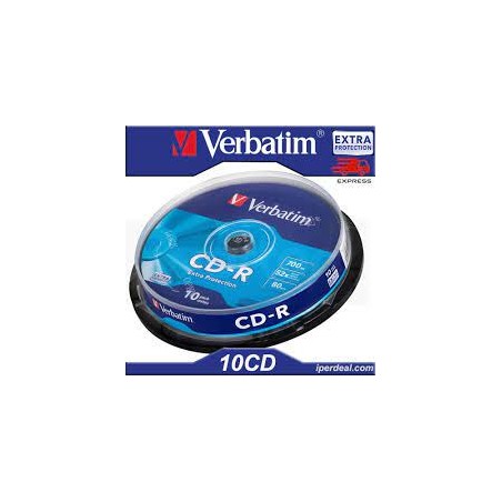Confezione 10pz CD-R VERBATIM 52X 700MB 43437