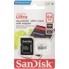 Scheda Memoria Sandisk Ultra Micro SDXC 64GB UHS-I U1 Classe 10 100MB/s + Adattatore SD SDSQUNR-064G-GN3MA