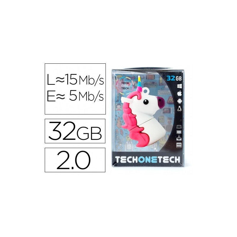 Pendrive TechOneTech My Unicorn USB 2.0 Memoria 32GB TEC5148-32