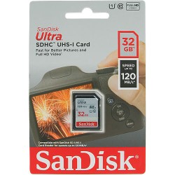 Scheda Memoria Sandisk Ultra SDHC 32 GB UHS-I Classe 10 120 MB/s SDSDUN4-032G-GN6IN