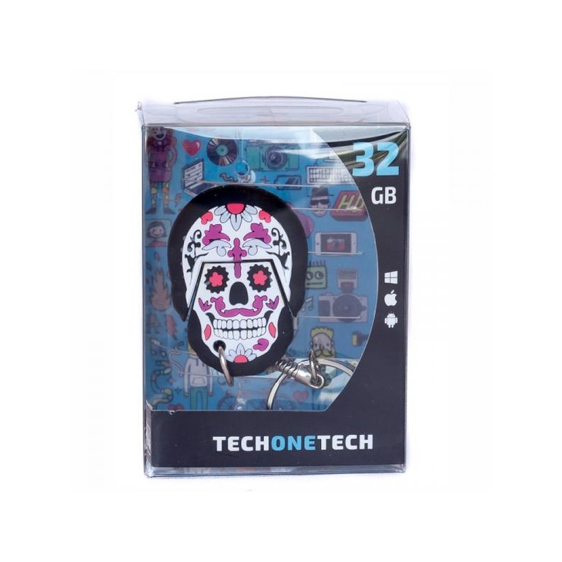 Pendrive TechOneTech Pinky Skull USB 2.0 Memoria 32GB TEC5155-32