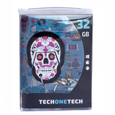 Pendrive TechOneTech Pinky Skull USB 2.0 Memoria 32GB TEC5155-32