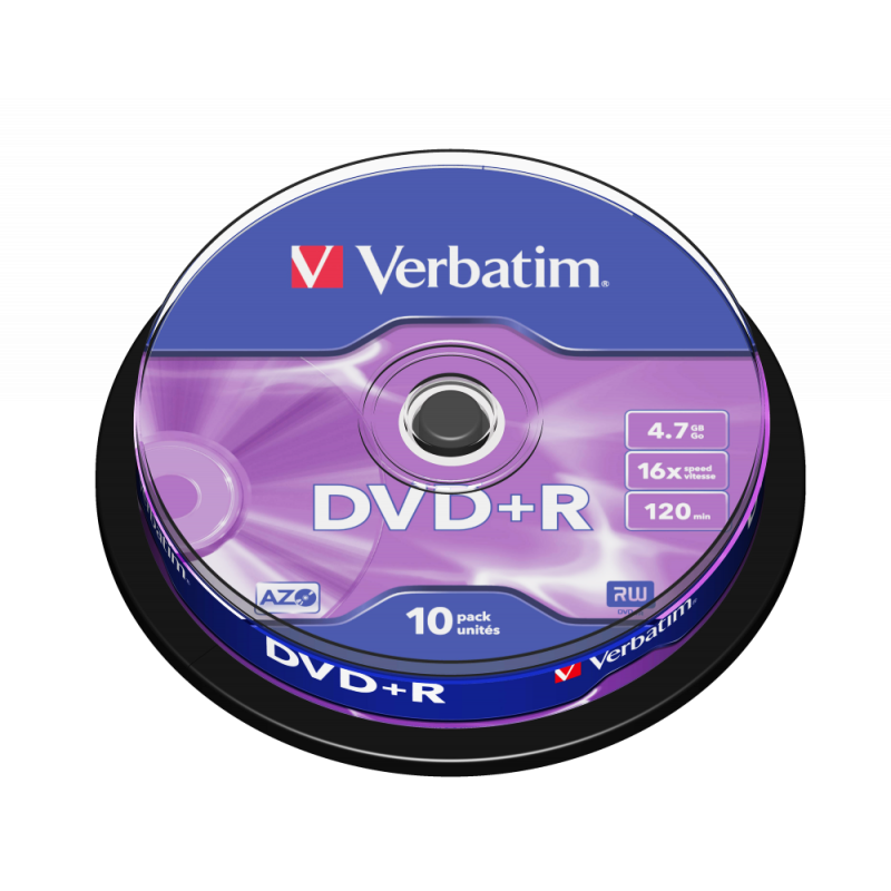 Confezione 10pz Verbatim DVD+R doppio strato 8x 8,5 GB 43666