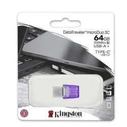Pendrive Kingston DataTraveler microDuo 3C Memoria USB-A + USB-C 64GB 3.2 Gen 1 DTDUO3CG3/64GB