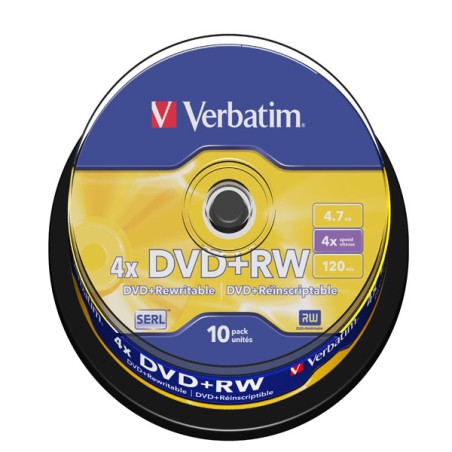 Confezione 10pz DVD+RW VERBATIM 43488 riscrivibili 4x 4,7 GB