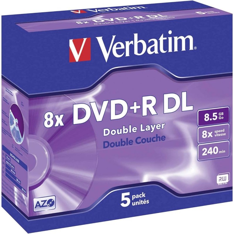 Confezione 10pz DVD+R DOUBLE LAYER VERBATIM 43541 8x8,5 GB