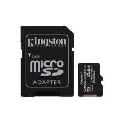 Scheda Memoria Kingston Micro SDXC Scheda 256GB Classe 10 100MB/s Canvas Select Plus + Adattatore SD SDCS3/256GB
