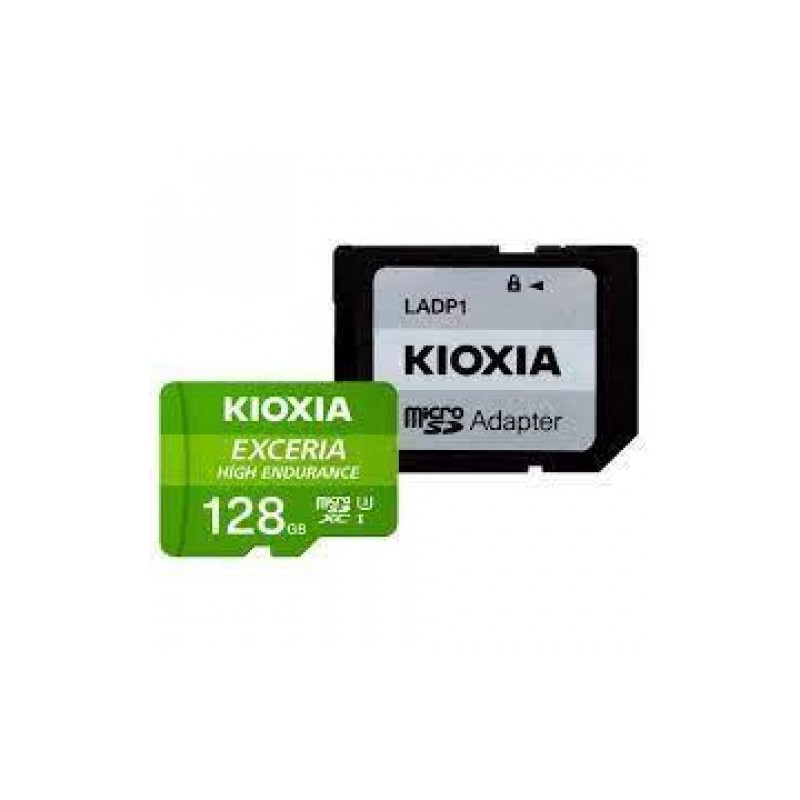 Scheda Memoria Micro SDXC Kioxia Exceria ad alta resistenza 128 GB UHS-I V30 Classe 10 con adattatore LMHE1G128G