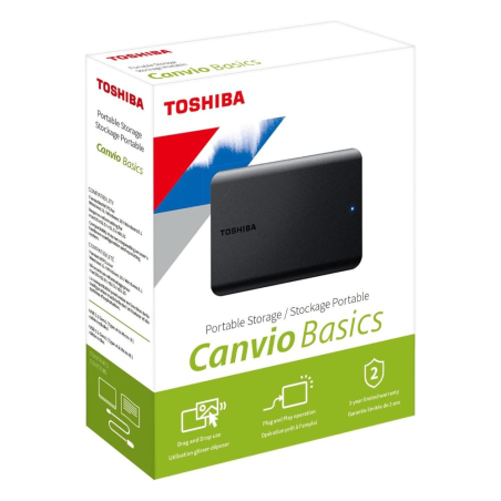 Disco rigido esterno Toshiba Canvio Basics 2022 da 2,5" 2 TB USB 3.2 HDTB520EK3AA